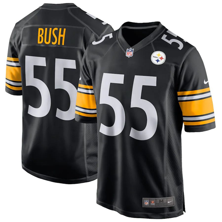 Men Pittsburgh Steelers #55 Devin Bush Nike Black Game Player NFL Jersey->pittsburgh steelers->NFL Jersey